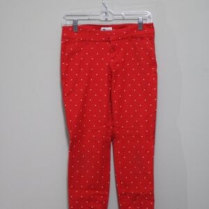Old Navy Red Pants with White Dots